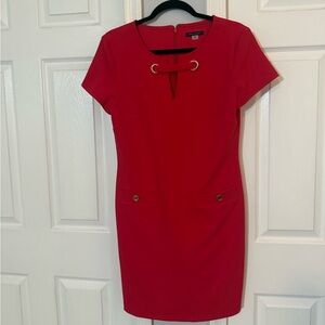 Tommy Hilfiger Red Mini Dress with Gold Accents